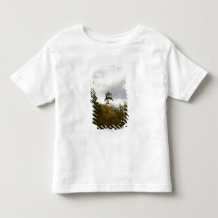 Camiseta O farol principal da coruja em um dia nebuloso