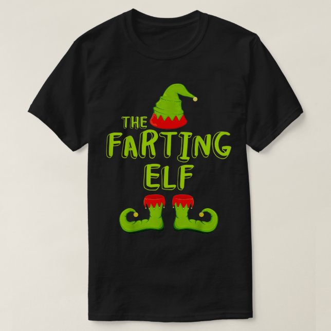 Camiseta O Fato De Natal Do Grupo De Combinação Do Elf Fart (Frente do Design)