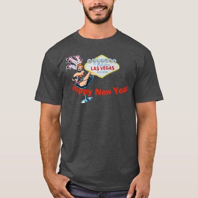 Camiseta O feliz ano novo de Las Vegas (Frente)