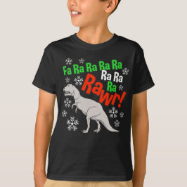 Camiseta O feriado engraçado do dinossauro de Rawr do Natal