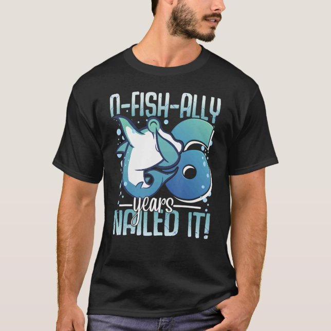 Camiseta O-Fish-Ally 6 anos 6 de Aniversário de Tubarão (Frente)
