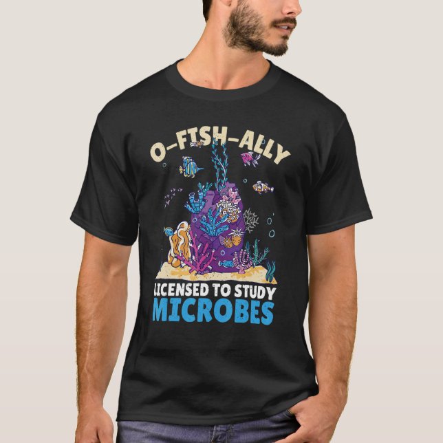 Camiseta O Fish Ally Licenciado Para Estudar Micróbios Mari (Frente)