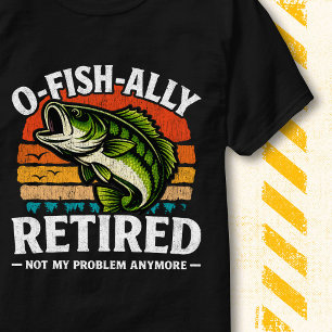 Camiseta O-Fish-Almente Aposentado Cota de Pesca Piada de A