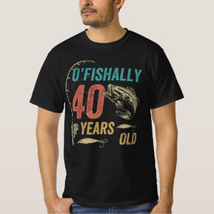 Camiseta O’fishally 40 Anos Vovô, Pai De Pesca Engraçado