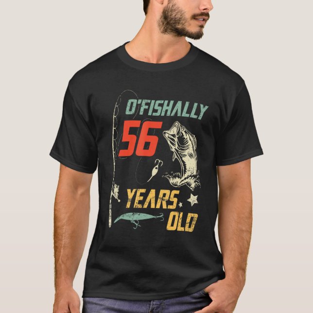 Camiseta Ó Fishally 56 Anos Feliz Aniversário Para Mim (Frente)