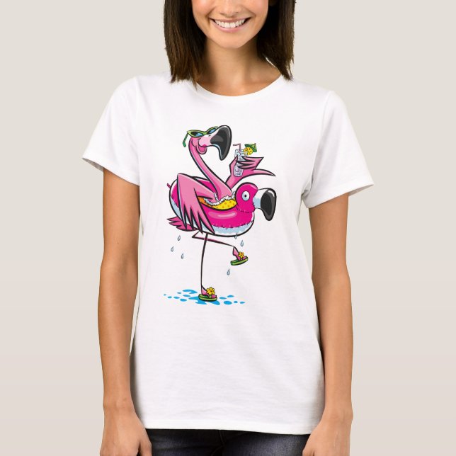 Camiseta O flamingo bebe as férias de verão engraçadas do (Frente)