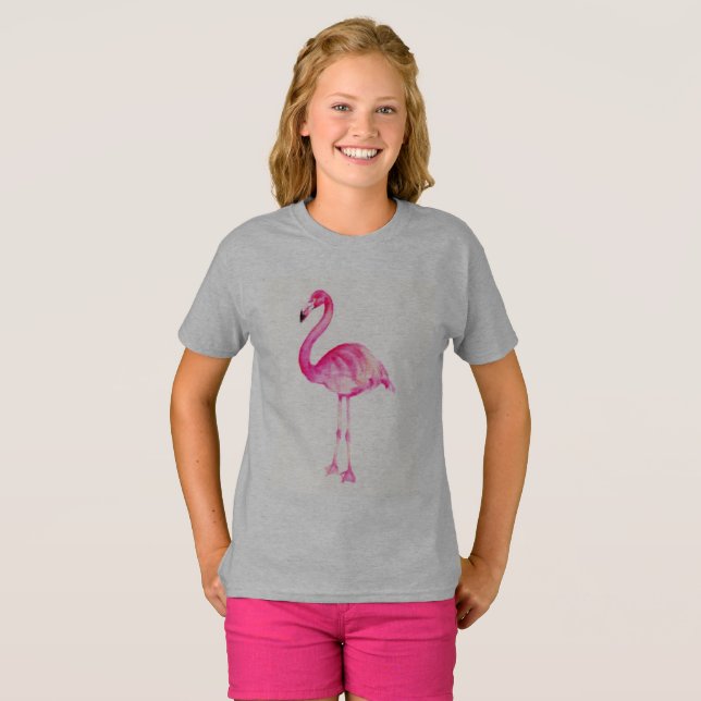 Camiseta O flamingo cor-de-rosa (Frente Completa)