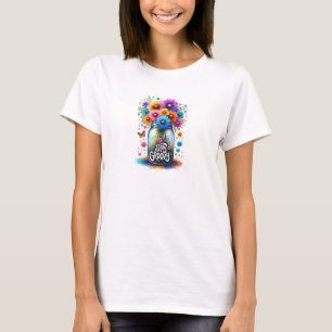 Camiseta O floral colorido continua uma motivação ranhosa