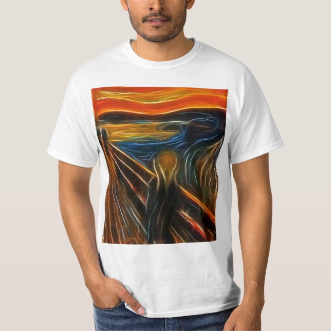 Camiseta O Fractal do gritar que pinta Edvard Munch (Frente)