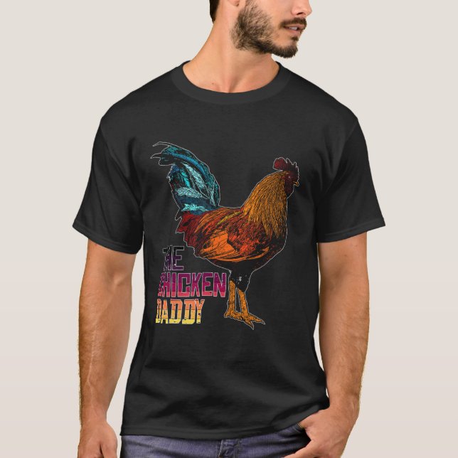 Camiseta O Frango Papai Retro Cor Frango Aves Ani (Frente)