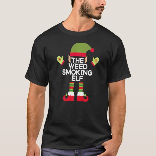Camiseta O Fumante De Erva De Elf Comestível De Natal (Frente)