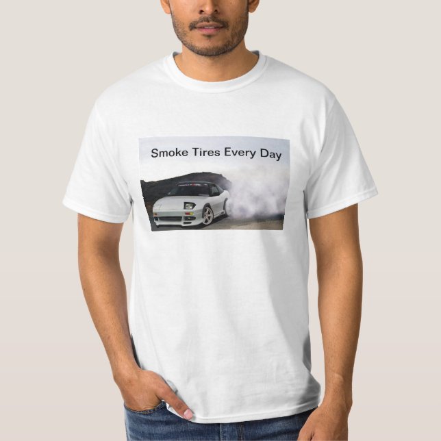 Camiseta O fumo de JDM Nissan 240sx S13 cansa cada dia (Frente)