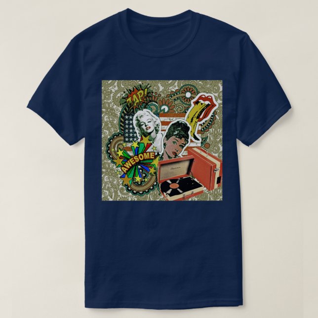Camiseta O fundo da Vintage (Frente do Design)
