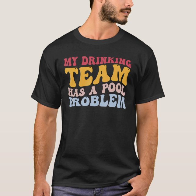 Camiseta O Funny Billiard Player Beer Bebendo Team Tem Poo (Frente)