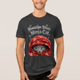 Camiseta O Furtivo e Empolado: Gato Ninja Azul Russo