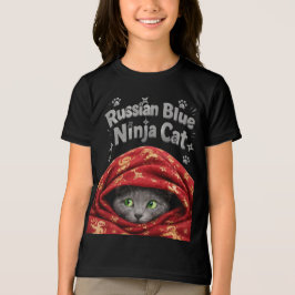 Camiseta O Furtivo e Empolado: Gato Ninja Azul Russo