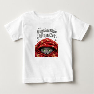 Camiseta O Furtivo e Empolado: Gato Ninja Azul Russo