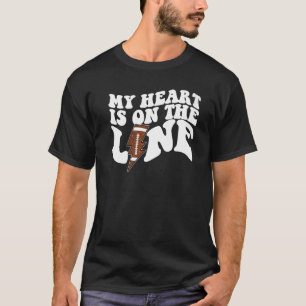 Camiseta O Futebol Que Meu Coração Está Na Linha Do Lineman