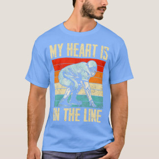 Camiseta O Futebol Que Meu Coração Está Na Linha Do Lineman