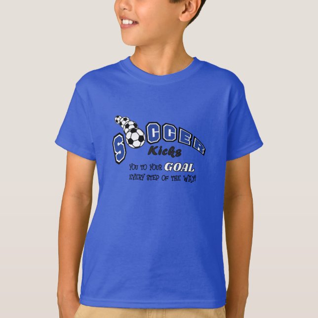 Camiseta O futebol te leva ao seu objetivo - Azul (Frente)
