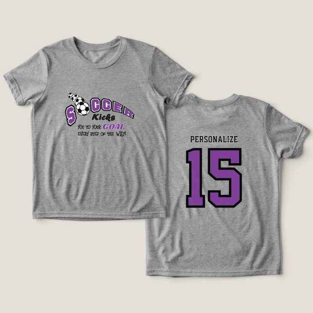 Camiseta O futebol te leva ao seu objetivo - Roxo (Design Frente e Verso)