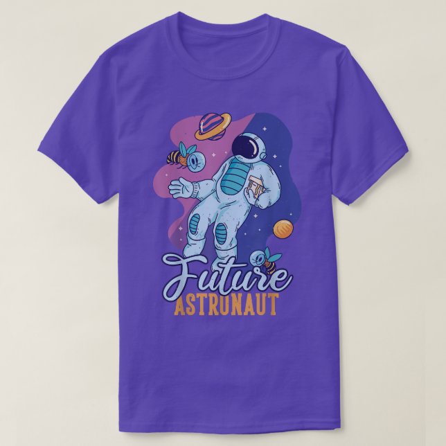 Camiseta O Futuro Astronauta Na Lua Para Homens (Frente do Design)