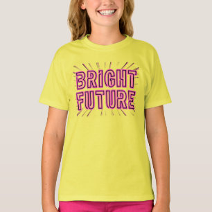 Camiseta O Futuro Brilhante em Rosa cercado por raios do so