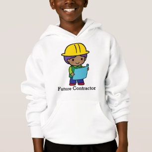 Camiseta O futuro contratante Boy com chapéu amarelo