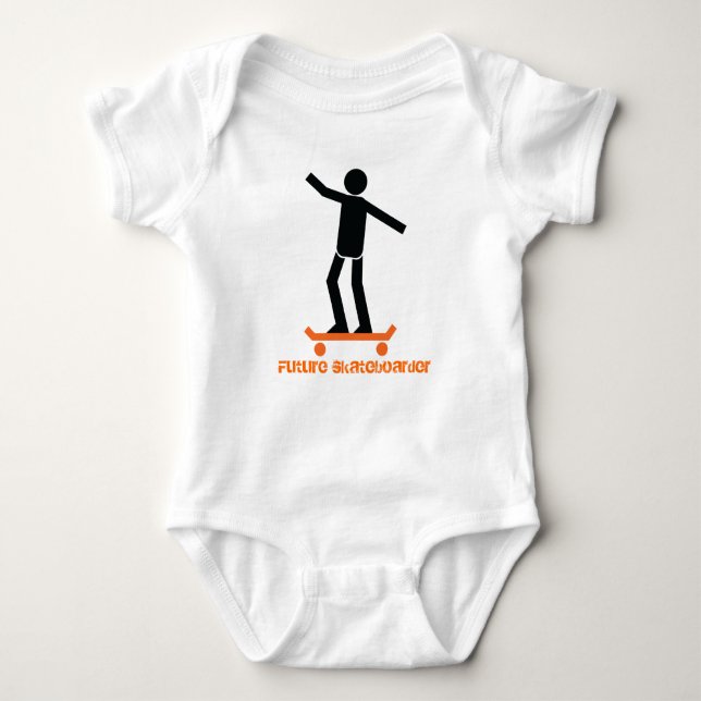 Camiseta O futuro costume de skateboarder (Frente)