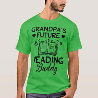 Camiseta O futuro do vovô lendo o livro de crianças amantes