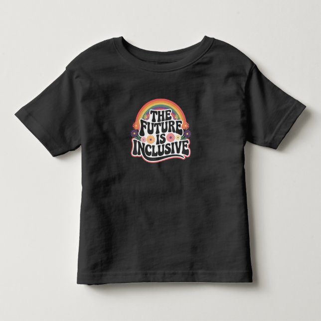 Camiseta O Futuro é Inclusivo Gay de Sinalizador LGBTQ Arco (Frente)