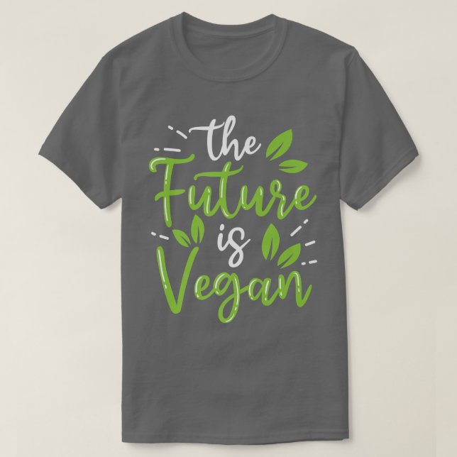 Camiseta O Futuro É Vegan Acionado Por Veggies Engraçado Ve (Frente do Design)