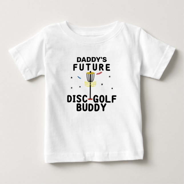 Camiseta O Futuro Parceiro de Disc Golf do Papai | Disc Gol (Frente)