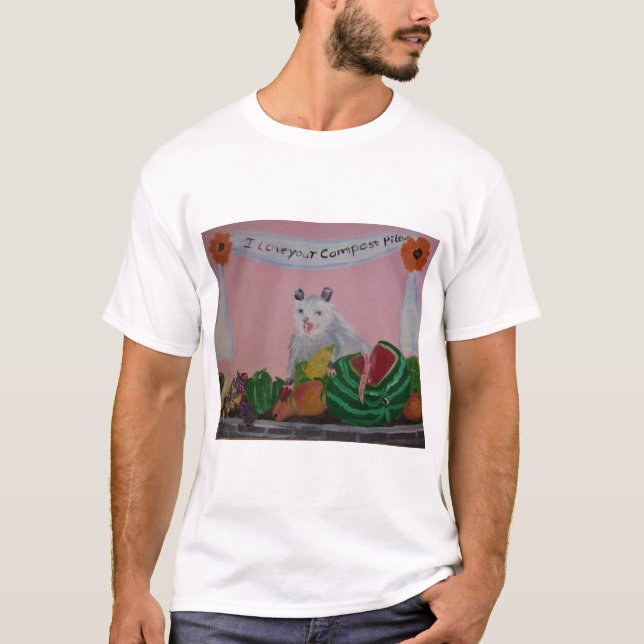 Camiseta O gambá dá um elogio à arte (Frente)