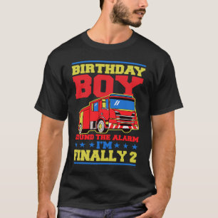 Camiseta O garoto de aniversário soou o alarme, estou 2 ano