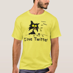 Camiseta O gatinho do tufo ama o Twitter