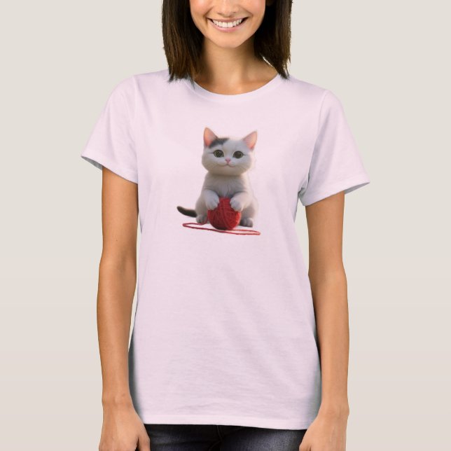 Camiseta O Gatinho e o Fio Vermelho (Frente)