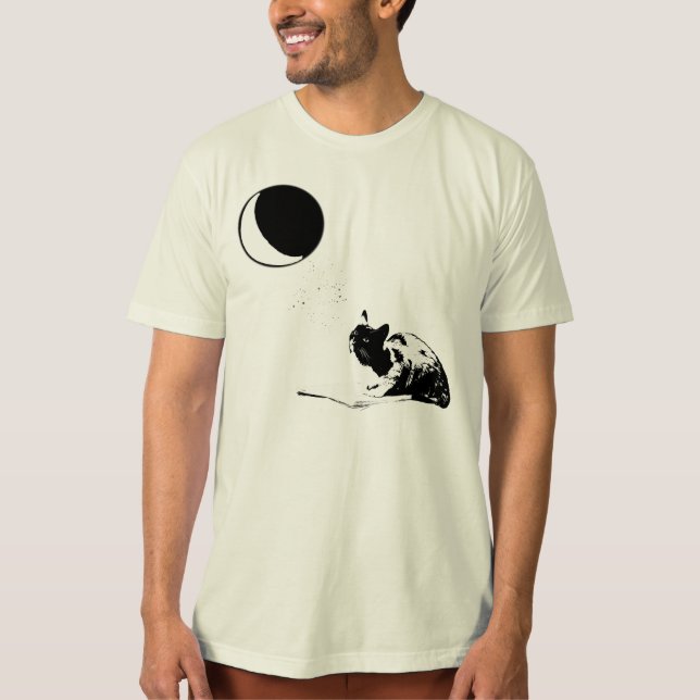 Camiseta O gato & a lua (Frente)
