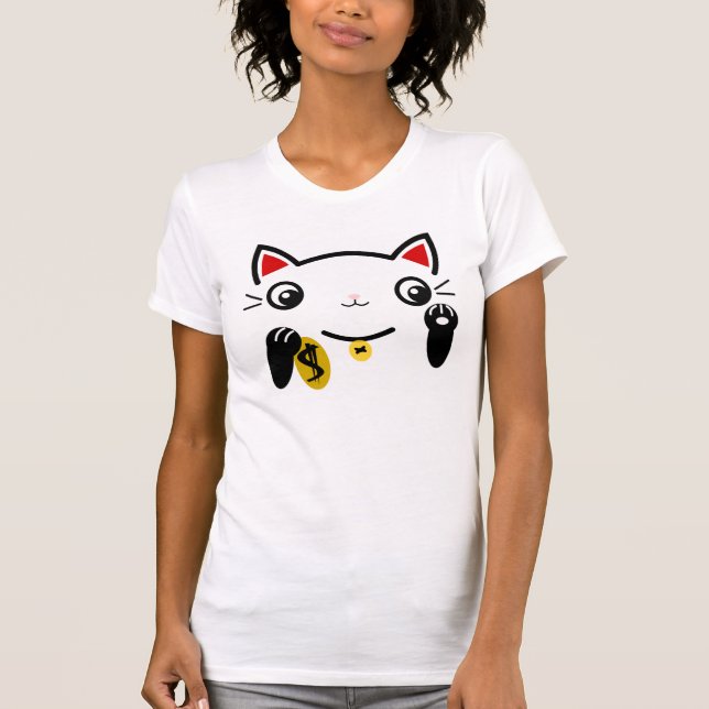 Camiseta O gato afortunado (Frente)