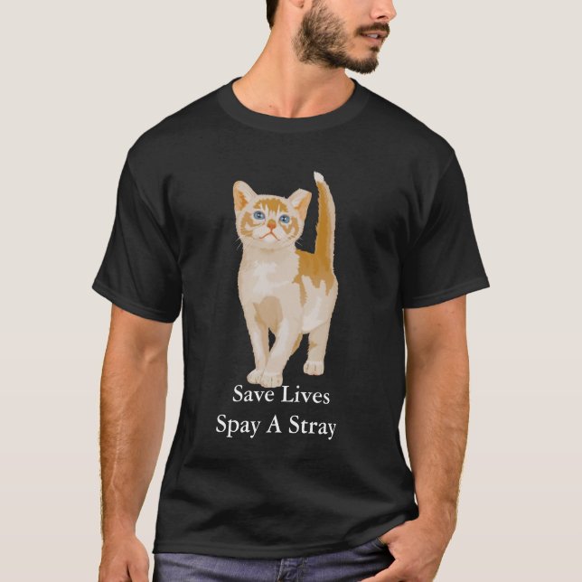 Camiseta O gato alaranjado, vidas das economias Spay uma (Frente)
