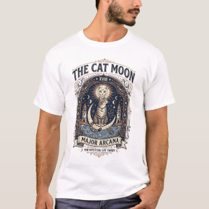 Camiseta O Gato Carta de Tarot do Gato Lua Arcano Maior Vin