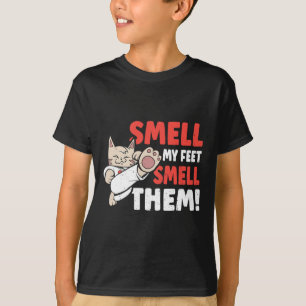 Camiseta O Gato De Artes Marciais Cheira A Meu Pé! Funny K
