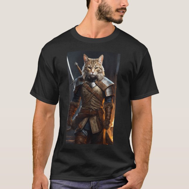 Camiseta O Gato de Combate. (Frente)