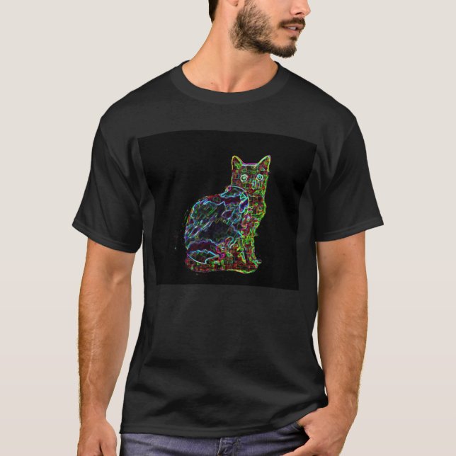 Camiseta O gato de néon (Frente)