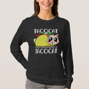 Camiseta O Gato De Taco Cute Ortografado Para Trás É Tacoca