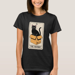 Camiseta O Gato do Cartão de Tarot do Eremita na Caixa Míst