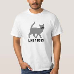 Camiseta O gato do hipster gosta de um chefe