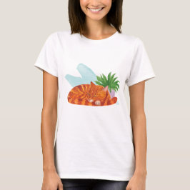 Camiseta O gato está dormindo... O gato está fingindo que s