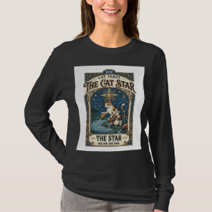 Camiseta O Gato Estrela Gato Cartão Tarot Arcano Maior Vint