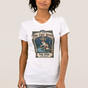 Camiseta O Gato Estrela Gato Cartão Tarot Arcano Maior Vint